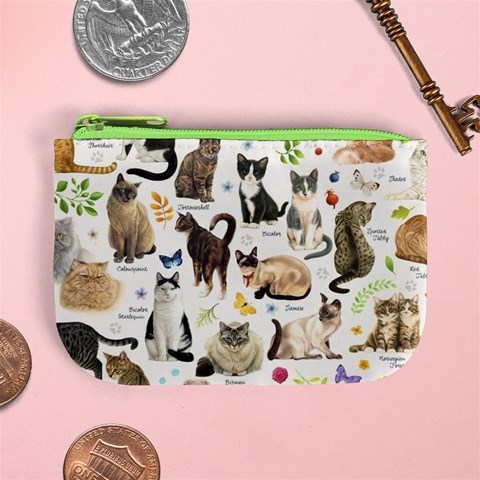 Cats, All, Collage, Cat Mini Coin Purse from ArtsNow.com Front