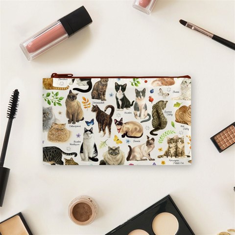 Cats, All, Collage, Cat Cosmetic Bag (Small) from ArtsNow.com Front