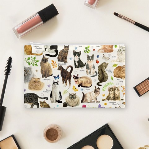 Cats, All, Collage, Cat Cosmetic Bag (Medium) from ArtsNow.com Front