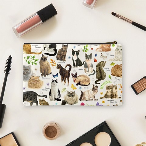 Cats, All, Collage, Cat Cosmetic Bag (Medium) from ArtsNow.com Back