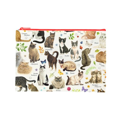 Cats, All, Collage, Cat Cosmetic Bag (Large) from ArtsNow.com Front