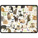 Cats, All, Collage, Cat Fleece Blanket (Large)