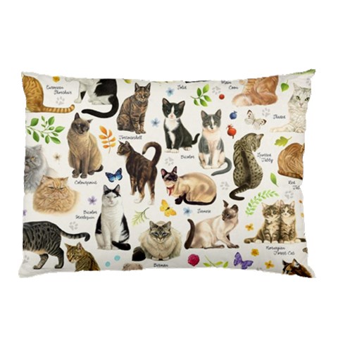 Cats, All, Collage, Cat Pillow Case (Two Sides) from ArtsNow.com Back