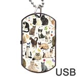 Cats, All, Collage, Cat Dog Tag USB Flash (One Side)