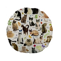 Cats, All, Collage, Cat Standard 15  Premium Round Cushions from ArtsNow.com Back