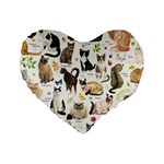 Cats, All, Collage, Cat Standard 16  Premium Heart Shape Cushions