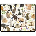 Cats, All, Collage, Cat Two Sides Fleece Blanket (Medium)