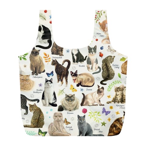 Cats, All, Collage, Cat Full Print Recycle Bag (L) from ArtsNow.com Front