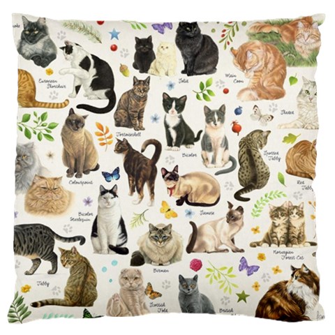 Cats, All, Collage, Cat Standard Premium Plush Fleece Cushion Case (Two Sides) from ArtsNow.com Back