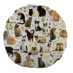 Cats, All, Collage, Cat Large 18  Premium Flano Round Cushions