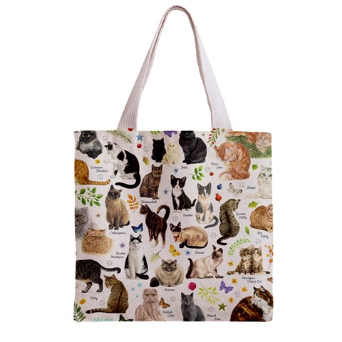 Cats, All, Collage, Cat Zipper Grocery Tote Bag from ArtsNow.com Back