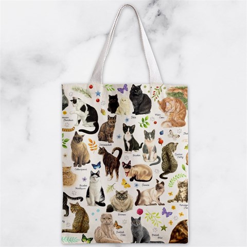 Cats, All, Collage, Cat Zipper Classic Tote Bag from ArtsNow.com Back