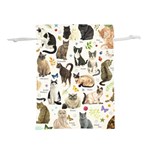 Cats, All, Collage, Cat Lightweight Drawstring Pouch (L)