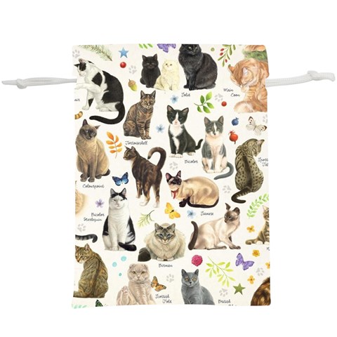 Cats, All, Collage, Cat Lightweight Drawstring Pouch (XL) from ArtsNow.com Back