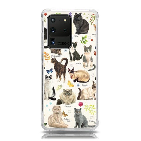 Cats, All, Collage, Cat Samsung Galaxy S20 Ultra 6.9 Inch TPU UV Case from ArtsNow.com Front