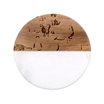 Cats, All, Collage, Cat Classic Marble Wood Coaster (Round) 