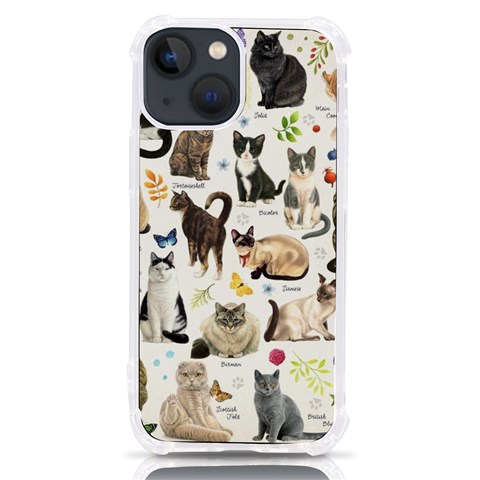 Cats, All, Collage, Cat iPhone 13 mini TPU UV Print Case from ArtsNow.com Front