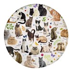 Cats, All, Collage, Cat Round Glass Fridge Magnet (4 pack)