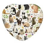 Cats, All, Collage, Cat Heart Glass Fridge Magnet (4 pack)