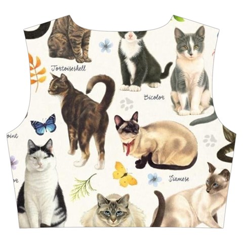 Cats, All, Collage, Cat Trumpet Sleeve Cropped Top from ArtsNow.com Back