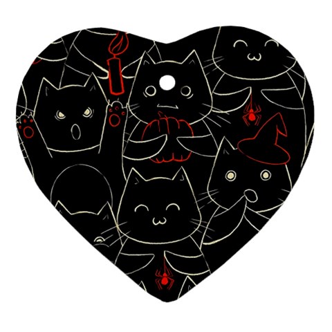 Catty Ornament (Heart) from ArtsNow.com Front