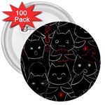 Catty 3  Buttons (100 pack) 