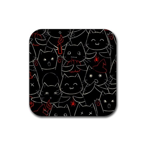 Catty Rubber Coaster (Square) from ArtsNow.com Front