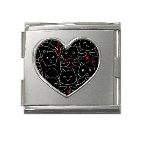 Catty Mega Link Heart Italian Charm (18mm) from ArtsNow.com Front