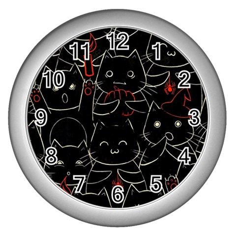 Catty Wall Clock (Silver) from ArtsNow.com Front