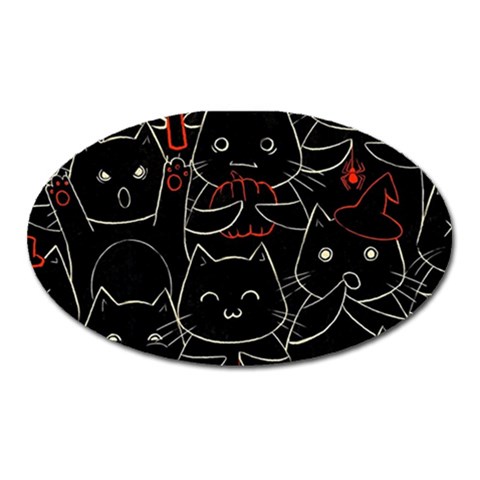 Catty Oval Magnet from ArtsNow.com Front