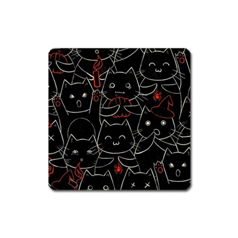 Catty Square Magnet from ArtsNow.com Front