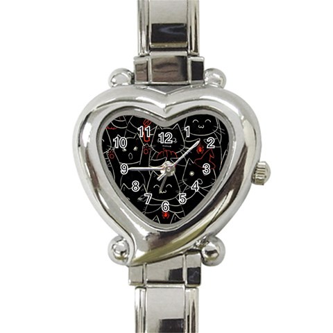 Catty Heart Italian Charm Watch from ArtsNow.com Front