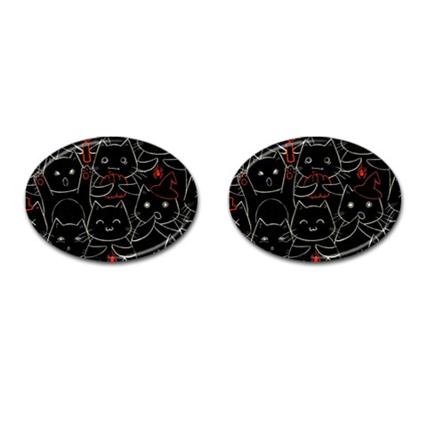 Catty Cufflinks (Oval) from ArtsNow.com Front(Pair)