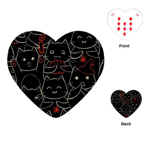 Catty Playing Cards Single Design (Heart) from ArtsNow.com Front