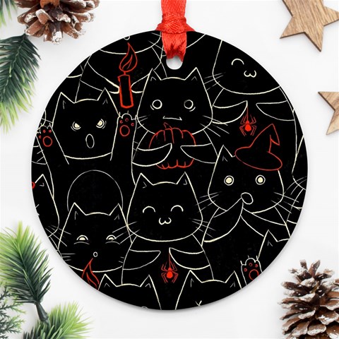 Catty Round Ornament (Two Sides) from ArtsNow.com Front