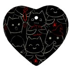 Catty Heart Ornament (Two Sides)