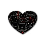 Catty Rubber Heart Coaster (4 pack)