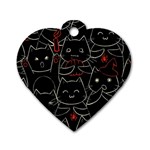 Catty Dog Tag Heart (One Side)