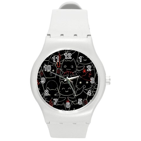 Catty Round Plastic Sport Watch (M) from ArtsNow.com Front