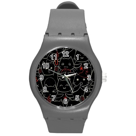 Catty Round Plastic Sport Watch (M) from ArtsNow.com Front