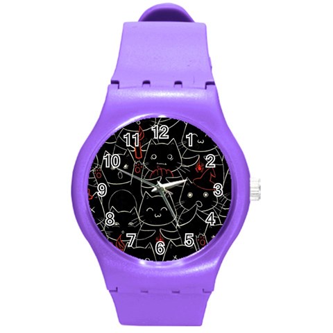 Catty Round Plastic Sport Watch (M) from ArtsNow.com Front