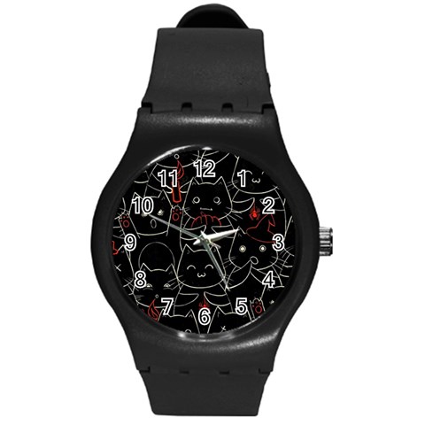 Catty Round Plastic Sport Watch (M) from ArtsNow.com Front