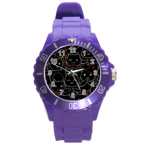 Catty Round Plastic Sport Watch (L) from ArtsNow.com Front