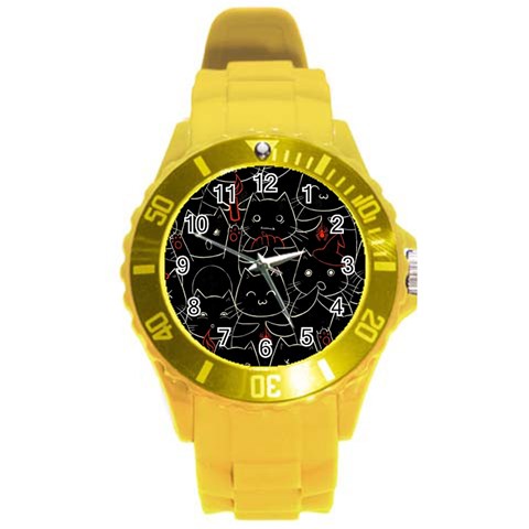 Catty Round Plastic Sport Watch (L) from ArtsNow.com Front