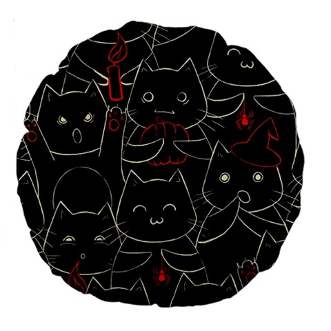 Catty Large 18  Premium Round Cushions from ArtsNow.com Front