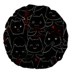 Catty Large 18  Premium Flano Round Cushions