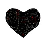 Catty Standard 16  Premium Flano Heart Shape Cushions