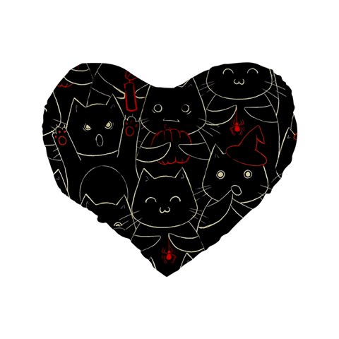 Catty Standard 16  Premium Flano Heart Shape Cushions from ArtsNow.com Back