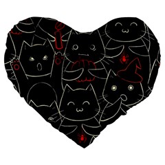 Catty Large 19  Premium Flano Heart Shape Cushions from ArtsNow.com Front