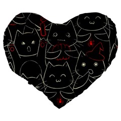 Catty Large 19  Premium Flano Heart Shape Cushions from ArtsNow.com Back